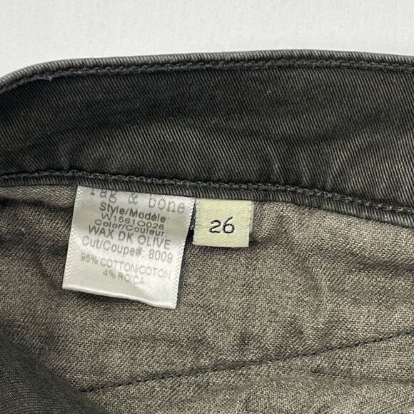 Rag & Bone Ridley Moto Wax Skinny Dark Olive Jean - Picture 6 of 12